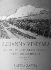 F. MAZA ADRIANNA VINEYARD MUNDUS BACILLUS TERRAE VINO DE PARCELA MALBEC 2011 BODEGA CATENA ZAPATA MENDOZA ARGENTINA