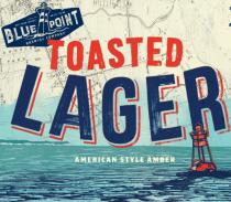 BLUE POINT BREWING COMPANY EST. LONG ISLAND 40.77.-73.02 TOASTED LAGER AMERICAN STYLE AMBER