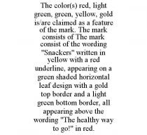 THE COLOR(S) RED, LIGHT GREEN, GREEN, YELLOW, GOLD IS/ARE CLAIMED AS A FEATURE OF THE MARK. THE MARK CONSISTS OF THE MARK CONSIST OF THE WORDING 