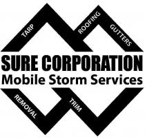 TARP ROOFING GUTTERS REMOVAL TRIM SURE CORPORATION MOBILE STORM SERVICES
