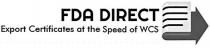 FDA DIRECT EXPORT CERTIFICATES AT THE SPEED OF WCS