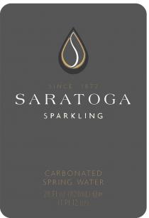 SINCE 1872 SARATOGA SPARKLING CARBONATED SPRING WATER 28 FL OZ (828 ML) (1 PT 12 OZ)