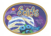 DAIRY CLASSIC Swirls HEALTHY LIVING Blueberry Sof og'irligi: 475 g.hajmi: 900 ml O'zbekistonda ishlab chiqarilgan No 1 ICE CREAM IN UZB