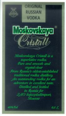 Moskovskaya Cristall ORIGINAL RUSSIAN VODKA