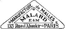 MANUFACTURE de MALLES MALARD E&M 133 Rue d'Aboukir PARIS