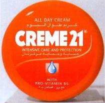 CREME 21 ALL DAY CREAM INTENSIVE CARE AND PROTECTION CARE AND PROTECTION