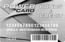 POWER CARD BONUS & CREDIT 1234567890123456789 URSULA MUSTERMANN-MUSTERAU