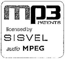 mp3 PATENTS licensed by SISVEL audio MPEG