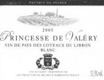 PRINCESSE DE VALÉRY 2005 VIN DE PAYS DES COTEAUX DU LIBRON BLANC