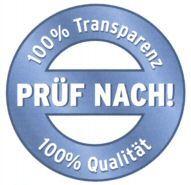 PRÜF NACH! 100% Transparenz 100% Qualität