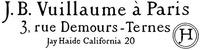 J.B. Vuillame à Paris 3, rue Demours-Ternes Jay Haide California 20 JH