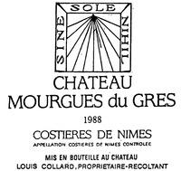 CHATEAU MOURGUES DU GRES SINE SOLE NIHIL 1988 costieres de nimes