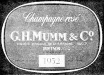Champagne rosé G.H. MUMM & Co REIMS 1952