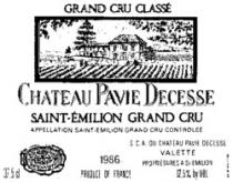 CHATEAU PAVIE DECESSE SAINT-ÉMILION GRAND CRU 1986
