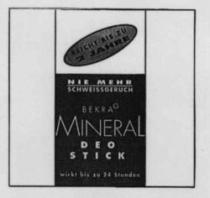 NIE MEHR SCHWEISSGERUCH BEKRA MINERAL DEO
