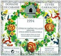 Garnacho DOMAINE DE CABASSE 1994 Cuvée Garnacho CÔTES DU RHÔNE VILLAGES