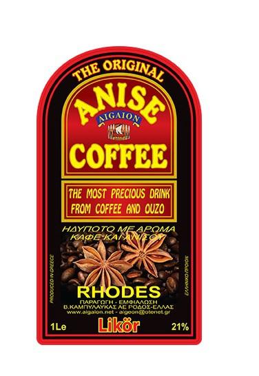 THE ORIGINAL ANISE AIGAION COFFEE THE MOST PRECIOUS DRINK FROM COFFEE AND OUZO ΗΔΥΠΟΤΟ ΜΕ ΑΡΩΜΑ ΚΑΦΕ ΚΑΙ ΑΝΙΣΟΥ RHODES ΠΑΡΑΓΩΓΗ-ΕΜΦΙΑΛΩΣΗ Β. ΚΑΜΠΥΛΑΥΚΑΣ ΑΕ ΡΟΔΟΣ ΕΛΛΑΣ www.aigaion.net - aigaion@otenet.gr Likör