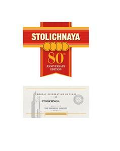 STOLICHNAYA 80 th ANNIVERSARY EDITION SINCE 1938 PROUDLY CELEBRATING 80 YEARS OF STOLICHNAYA MADE WITH THE HIGHEST QUALITY SPIRIT