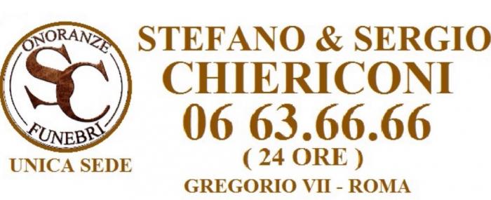 SC ONORANZE FUNEBRI UNICA SEDE STEFANO E SERGIO CHIERICONI 06.63.66.66 24 ORE GREGORIO VII - ROMA