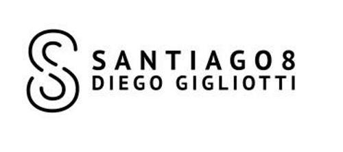 SANTIAGO 8 DIEGO GIGLIOTTI e figura. Il marchio è costituito dalla dicitura SANTIAGO 8 DIEGO GIGLIOTTI in grafia particolare, su