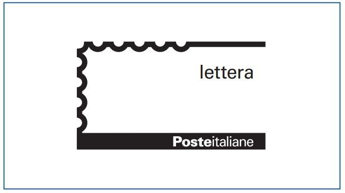 Il marchio consiste nella dicitura Lettera Poste Italiane, avente la parola Lettera con CARATTERE: Univers 55 Regular COLORE: Nero CODICE