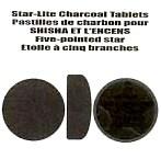 STAR-LITE CHARCOAL TABLETS PASTILLES DE CHARBON POUR SHISHA ET L'ENCENS FIVE-POINTED STAR ETOILE À CINQ BRANCHES