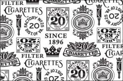 C CIGARETTES FILTER SINCE 1896 A CLASS US LR 20 FACTORY N 25 DIST. OF VA. KS