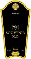 SOUVENIR X.O. WS BRANDY IMPORTED ALC. 40% VOL 750 ML WINE & BRANDY DISTILLERY EURO ALCO SINCE 1995 NATURALY AGED IN OAK BARRELS