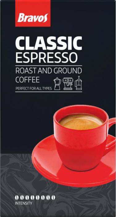 BRAVOS CLASSIC ESPRESSO ROAST AND GROUND COFFEE PERFECT FOR ALL TYPES