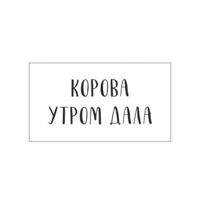 КОРОВА УТРОМ ДАЛА