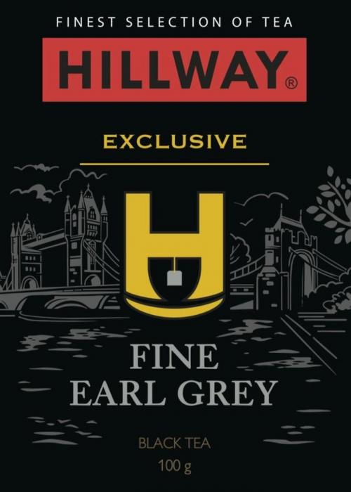 «Finest selection of tea», «HILLWAY», ®, «exclusive», «fine earl grey», «black tea», «100g»