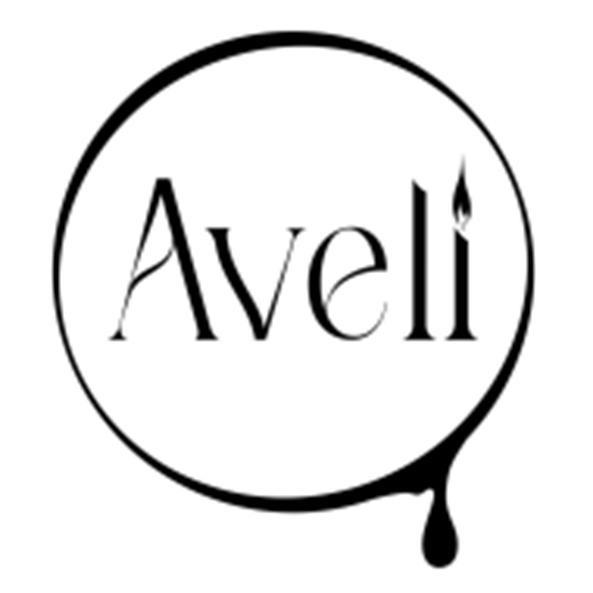 Словесный элемент "Aveli" (транслитерация – Авели), выполненный буквами латинского алфавита, в одну строку. Буквы стилизованы. Буква «i» оформлена в форме свечи.