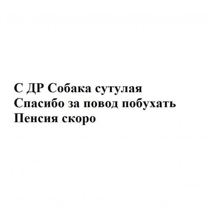 С ДР Собака сутулая Спасибо за повод побухать Пенсия скоро