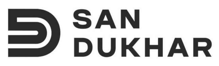 Словесный элемент состоит из двух слов "SAN DUKHAR". Транслитерация "SAN DUKHAR" - "САН ДУХАР".