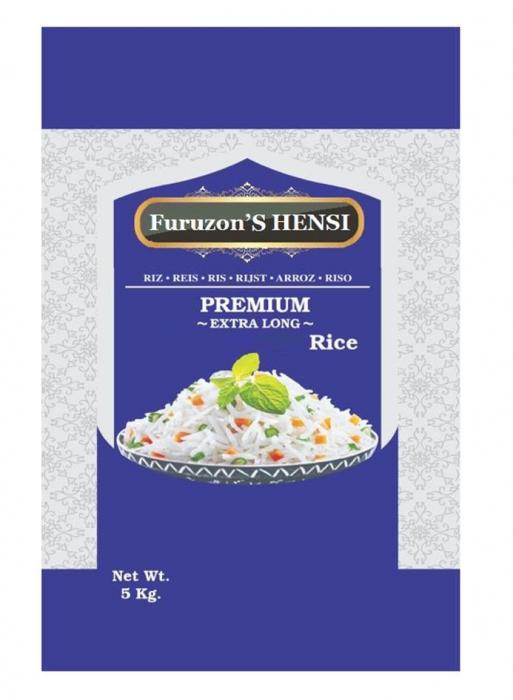 Furuzon’S HENSI, RIZ, REIS, RIS, RIJST, ARROZ, RISO, PREMIUM, EXTRA LONG, Rice, Net Wt. 5 Kg