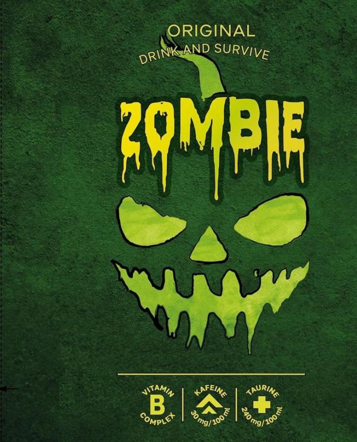 ZOMBIE, original drink and survive, vitamin B complex, kafeine, taurine