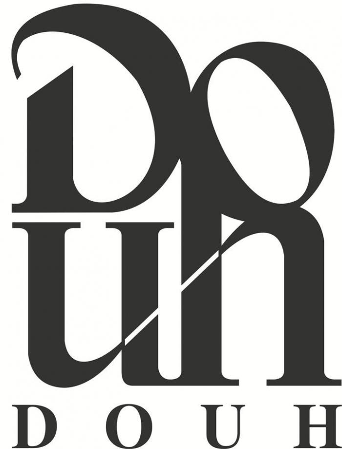 Заявляемое обозначение является словесным, представлено словом «DOUH», выполненным оригинальным шрифтом английского языка чёрного цвета, расположенным в две строки, под которыми расположено слово «DOUH», выполненное простым шрифтом английского языка чёрного цвета.