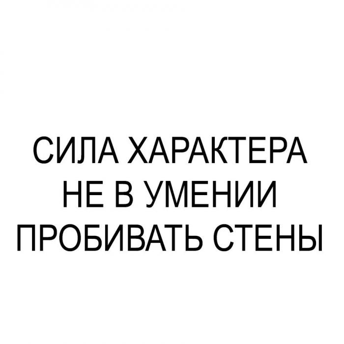 СИЛА ХАРАКТЕРА НЕ В УМЕНИИ ПРОБИВАТЬ СТЕНЫ