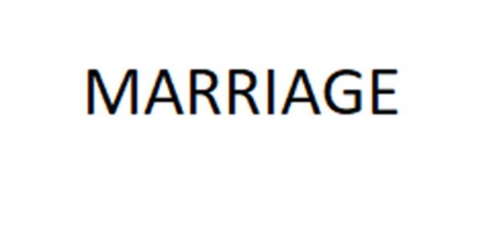 Словесное обозначение: "MARRIAGE". Транслитерация: "МАРРИЭЙДЖ".