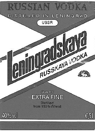 LENINGRADSKAYA RUSSIAN VODKA RUSSKAYA