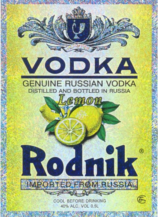 VODKA GENUINE RUSSIAN LEMON RODNIK