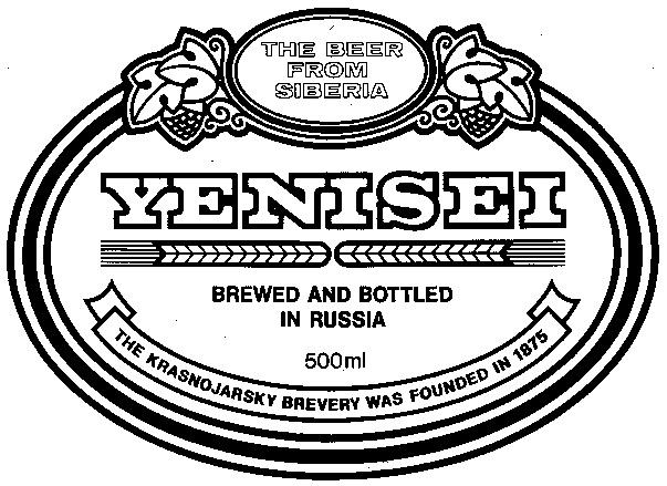 YENISEI THE BEER FROM SIBERIA KRASNOJARSKY