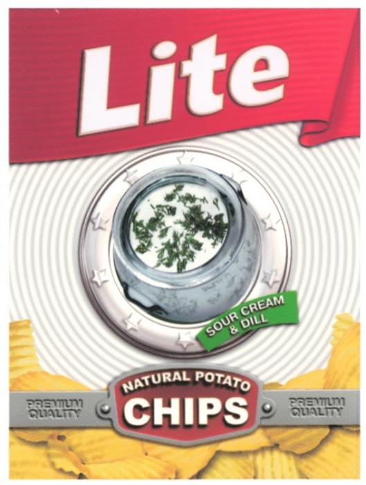 LITE SOUR CREAM & DILL NATURAL POTATO CHIPS PREMIUM QUALITY