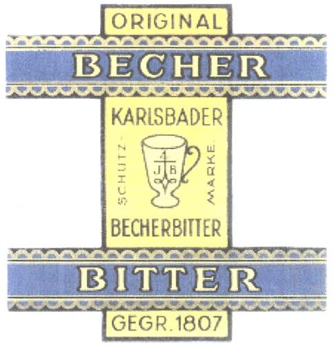 BECHER BECHERBITTER JB 4JB BECHER BITTER BECHERBITTER KARLSBADER SCHUTZ MARKE