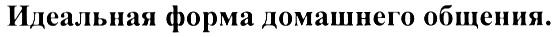 ИДЕАЛЬНАЯ ФОРМА ДОМАШНЕГО ОБЩЕНИЯ