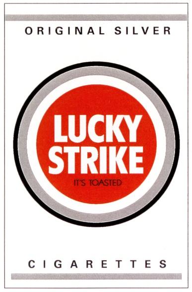 LUCKY STRIKE LUCKY STRIKE ITS TOASTED ORIGINAL SILVER CIGARETTES