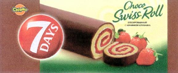 CHIPITA 7 DAYS CHIPITA CHOCO SWISS ROLL CHIPITA ГЛАЗИРОВАННЫЙ С НАЧИНКОЙ КЛУБНИКА