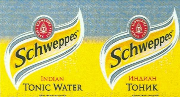 SCHWEPPES SCHWEPPES INDIAN TONIC WATER ИНДИАН ТОНИКТОНИК