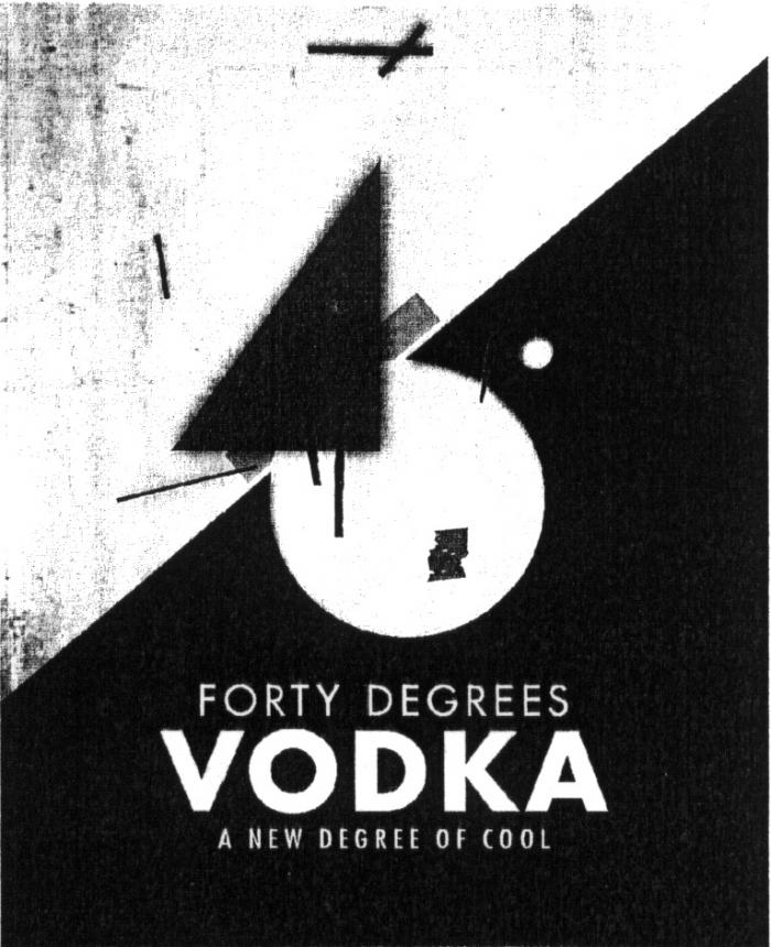FORTYDEGREES VODKA FORTY DEGREES A NEW DEGREE OF COOLCOOL
