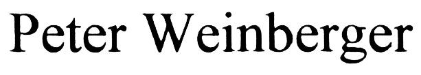 WEINBERGER PETERWEINBERGER PETER WEINBERGER